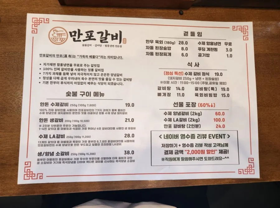테이블 위 숯불 환기시스템