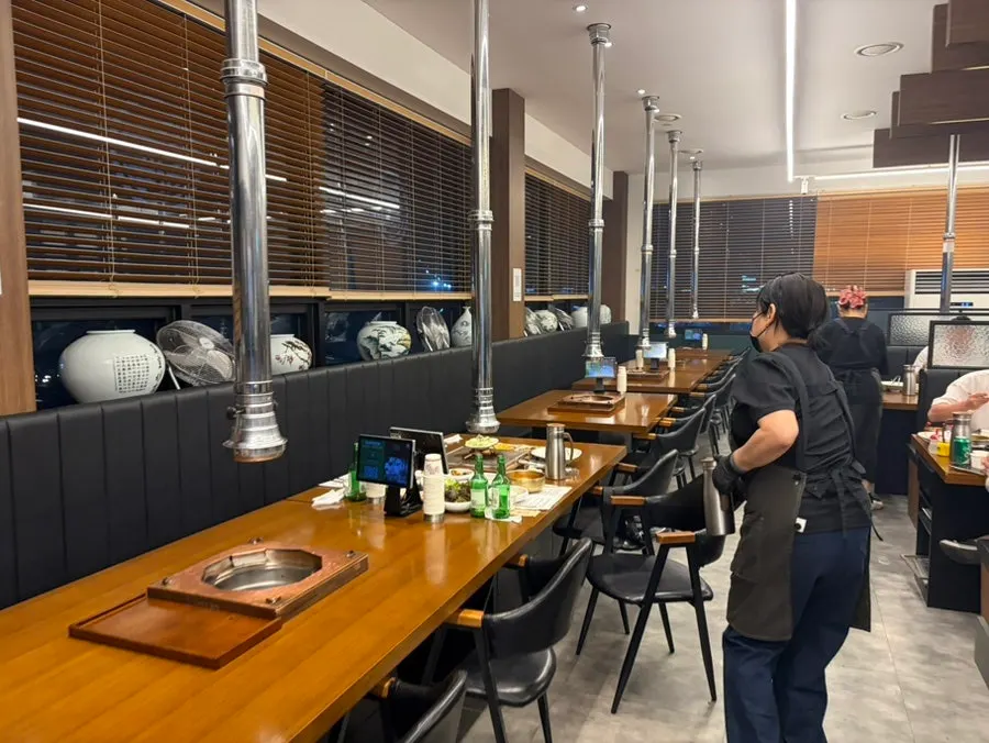 Generously spaced tables inside