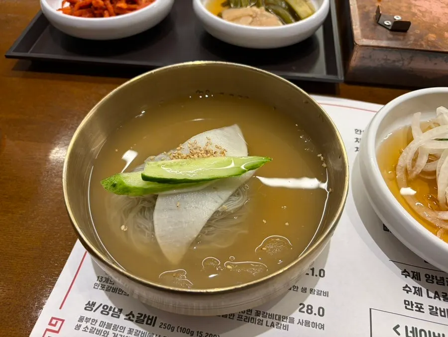 Naengmyeon included with the galbi order