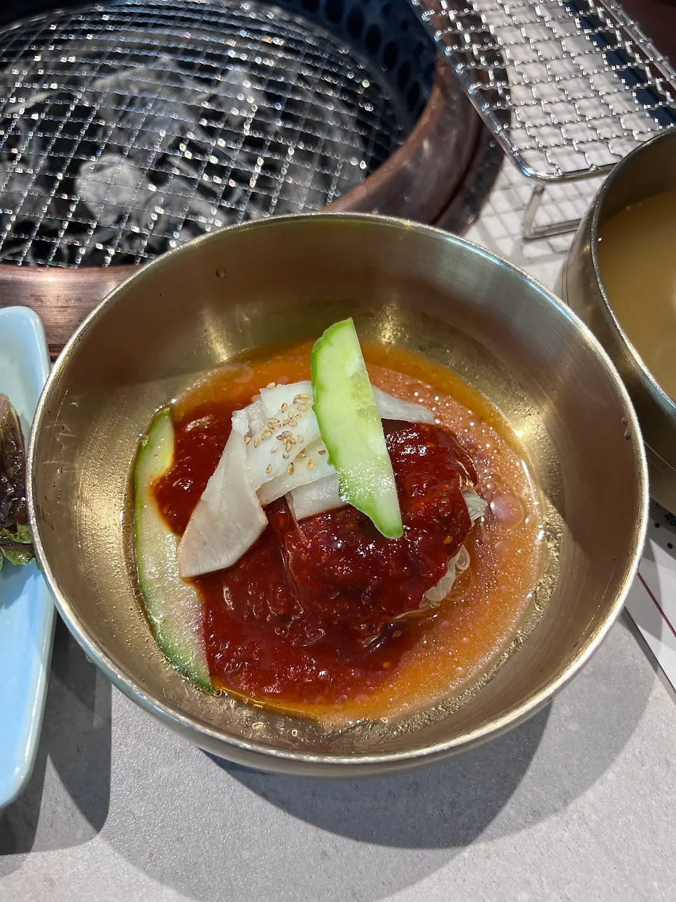 A bowl of self-made water naengmyeon