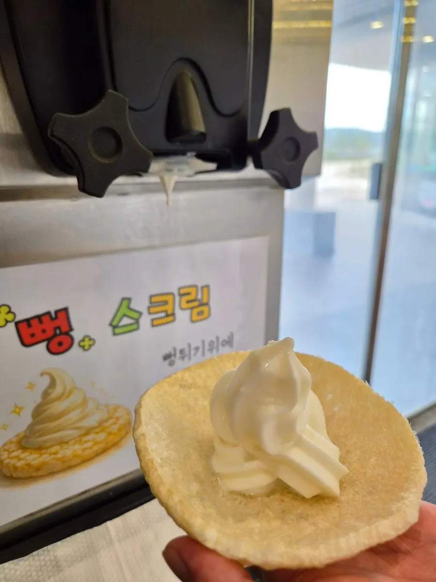 뻥튀기에 아이스크림을 올린 뻥스크림