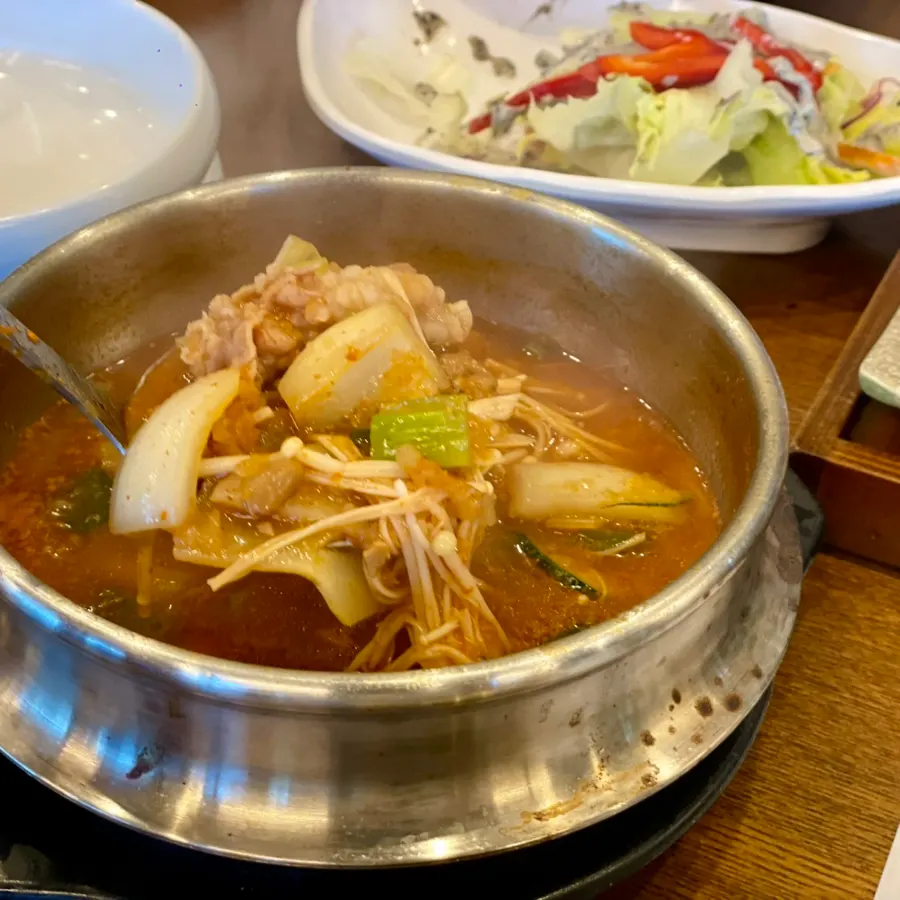 Pork rib being gnawed from the bone