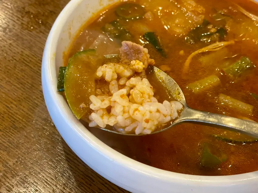Spicy, earthy brisket soybean-paste stew