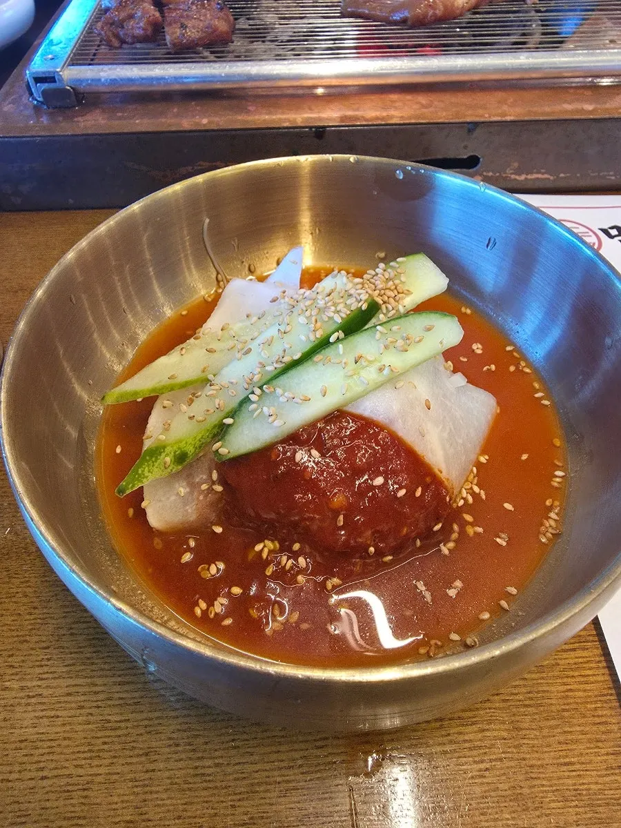 Mul naengmyeon with semi-frozen broth