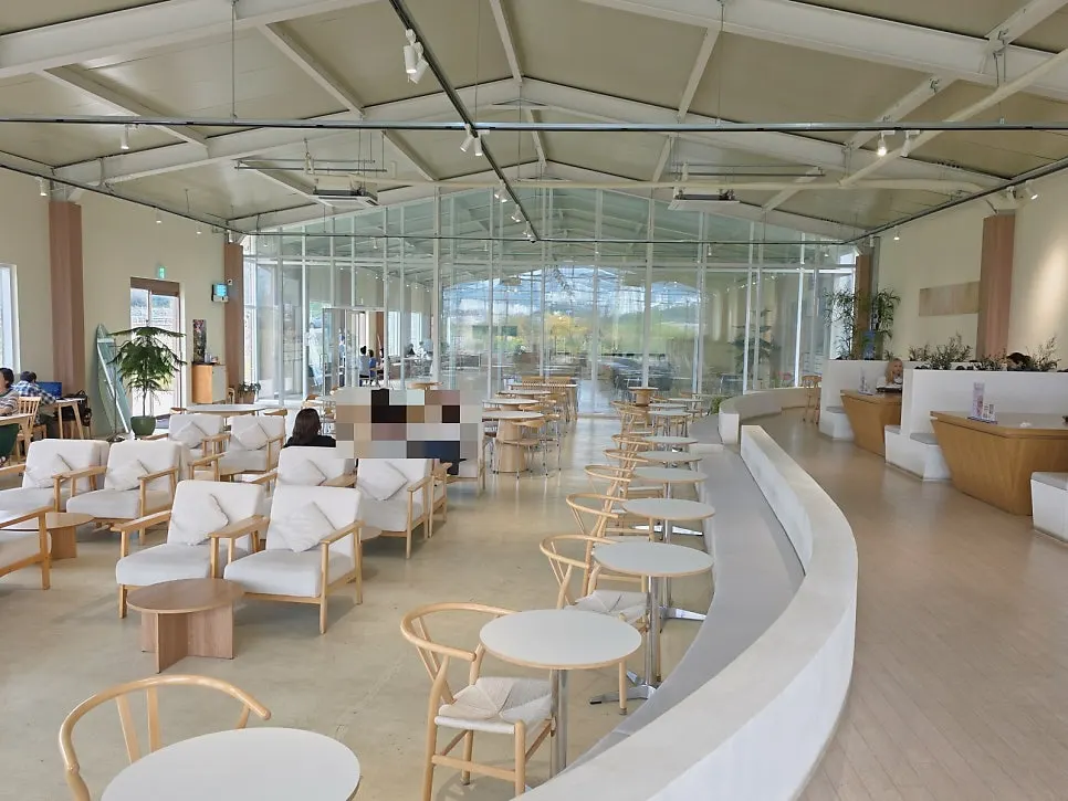 Moonbird's outdoor lawn and café building