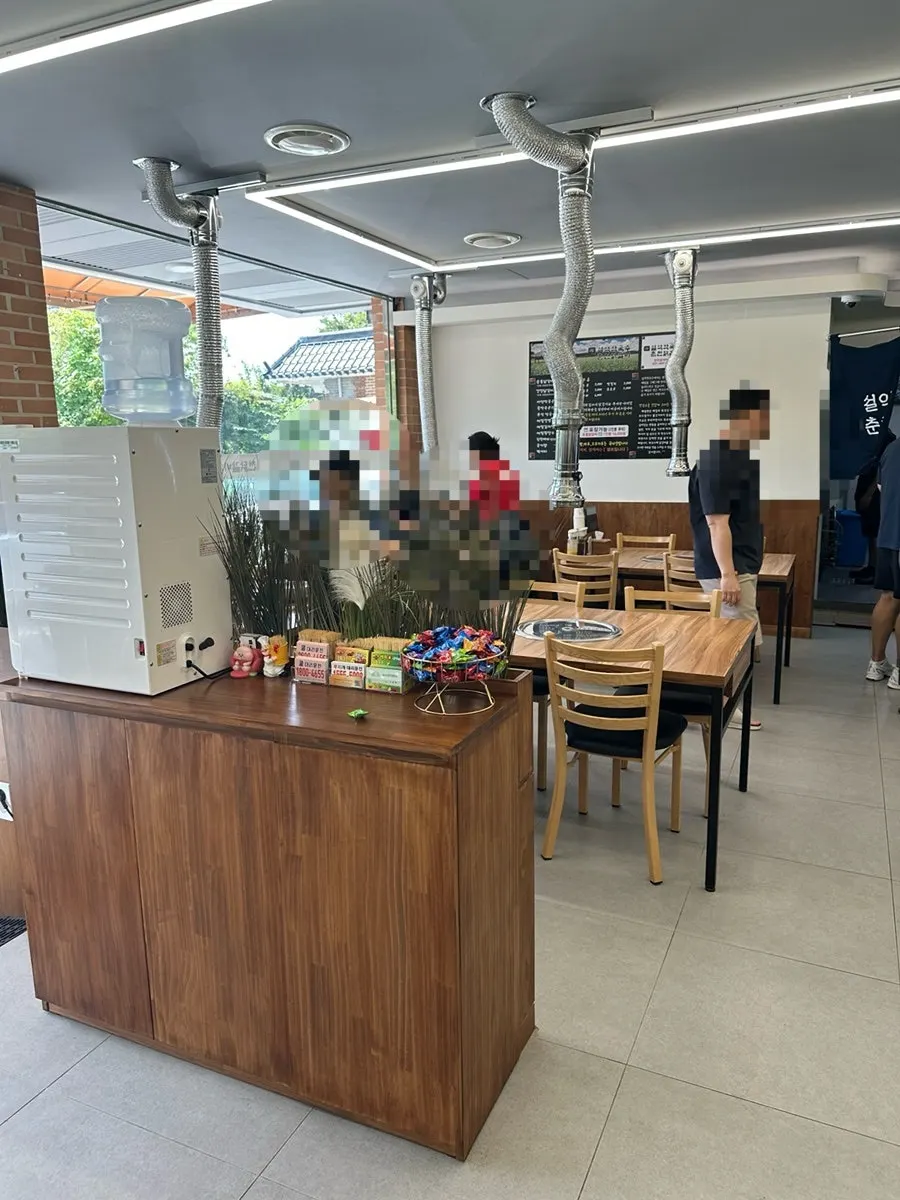 Table seating inside the restaurant