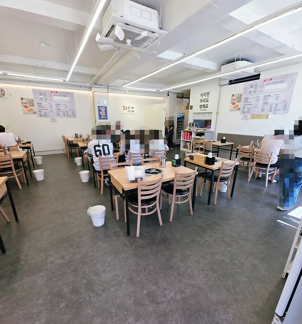 Spacious, clean interior of Choi Budae Jjigae