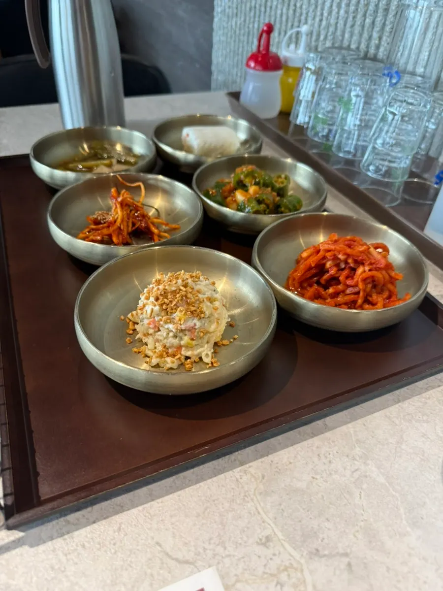 Japchae and namul side dishes