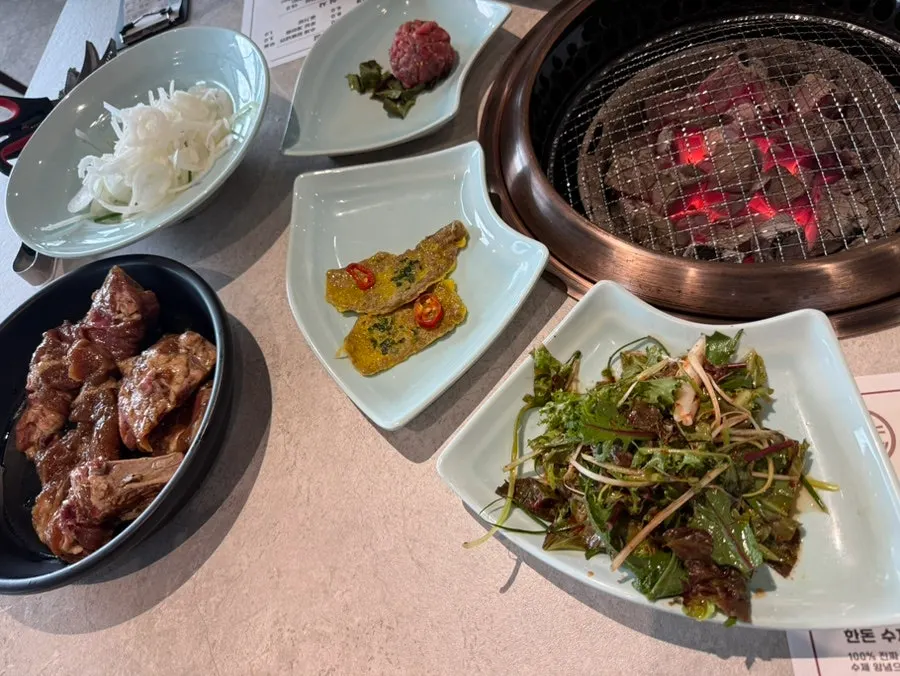 Close-up of grilled marinated galbi