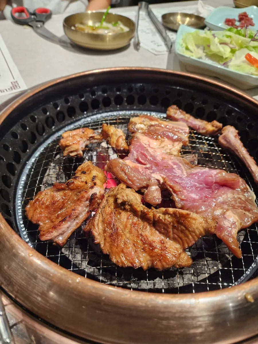 A nicely browned piece of pork galbi