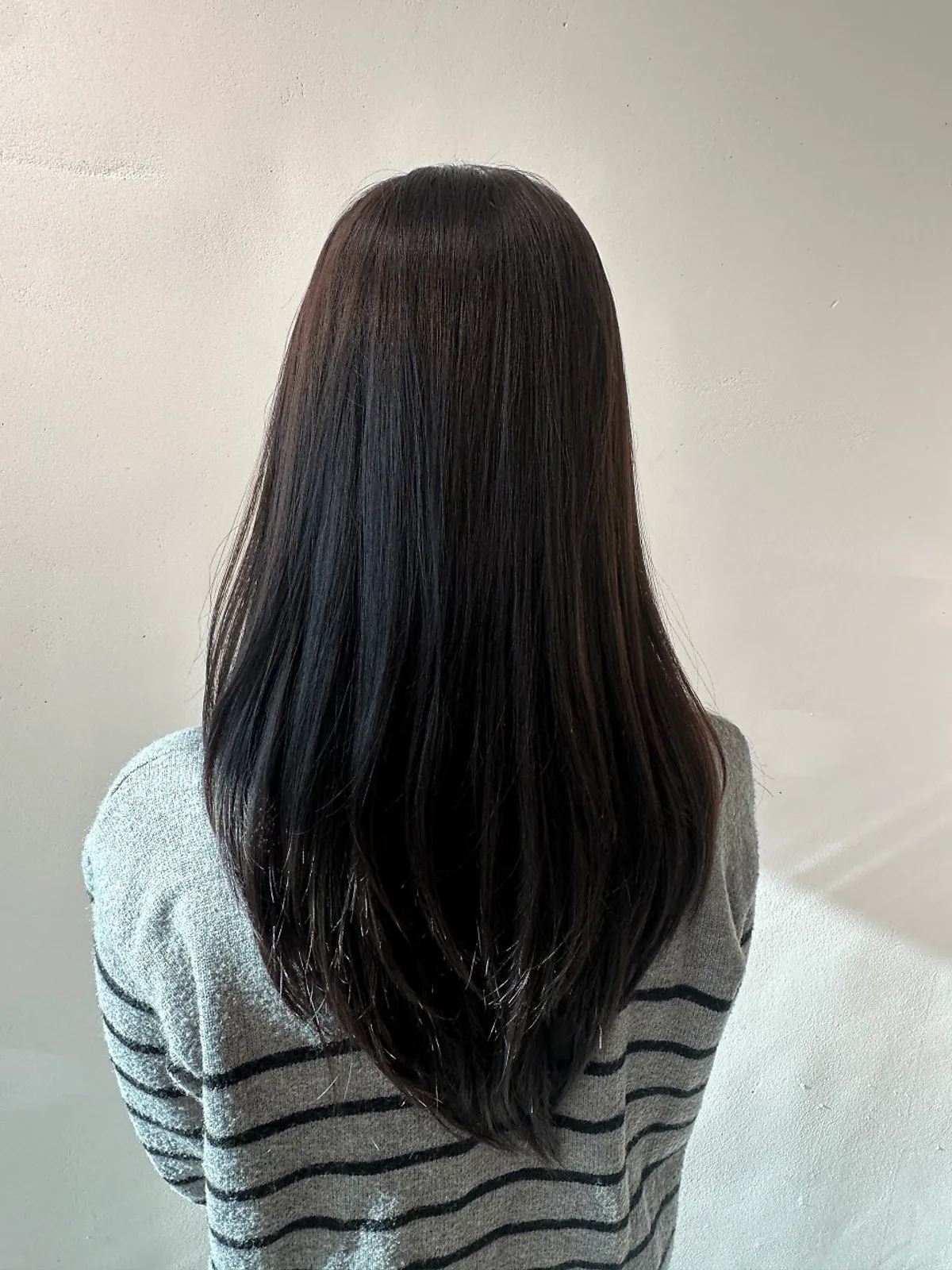 After shot showing hair evened out to one tone