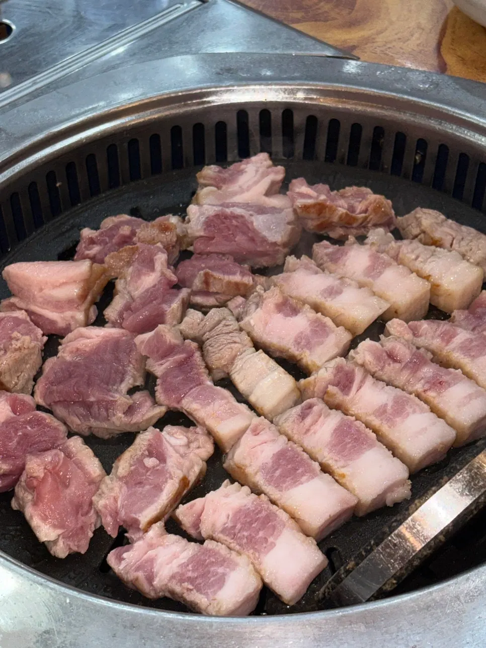 Perfectly cooked pork belly and pork neck