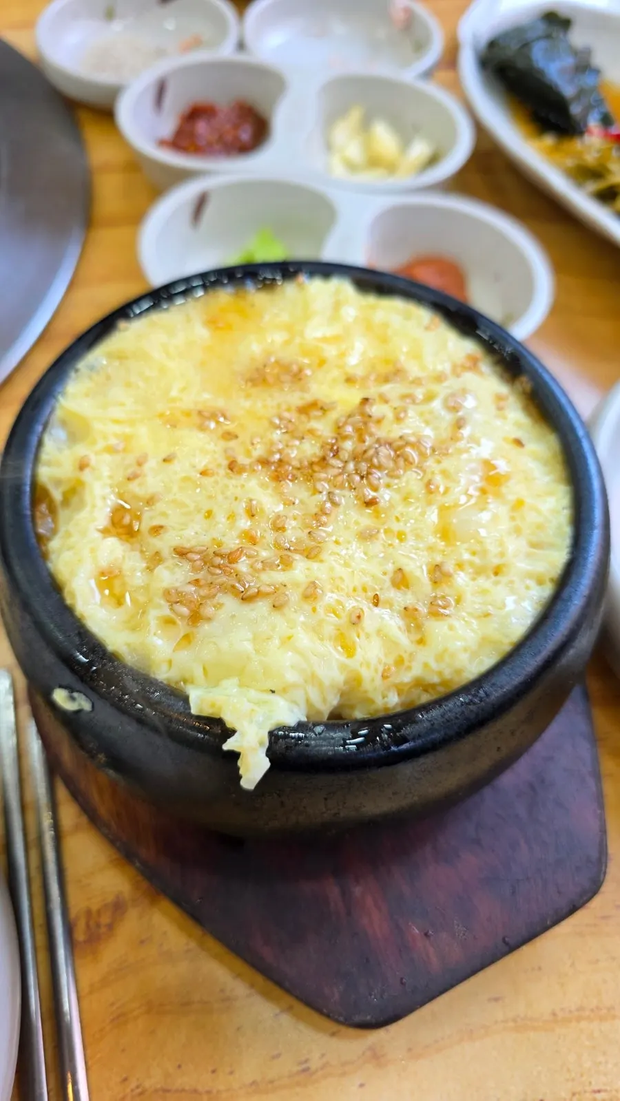 Steamed egg dish at Mat Chandeul Wang Sogeum Gui Yangju Branch