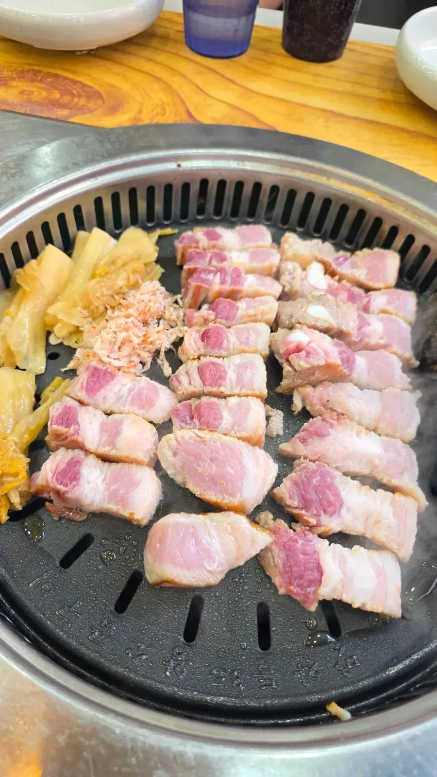 Steamed egg eaten together with the meat