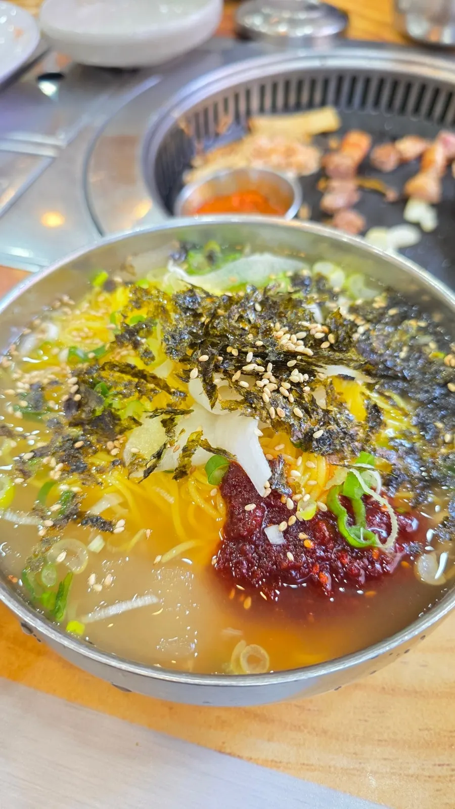 Bowl of cold noodles served with somyeon