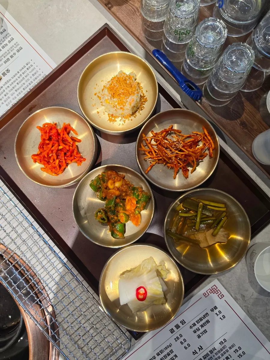 A variety of Korean side dishes
