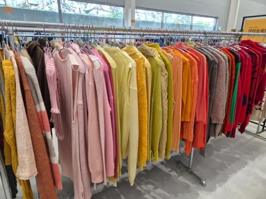 Children's clothing hanging in the kids' section