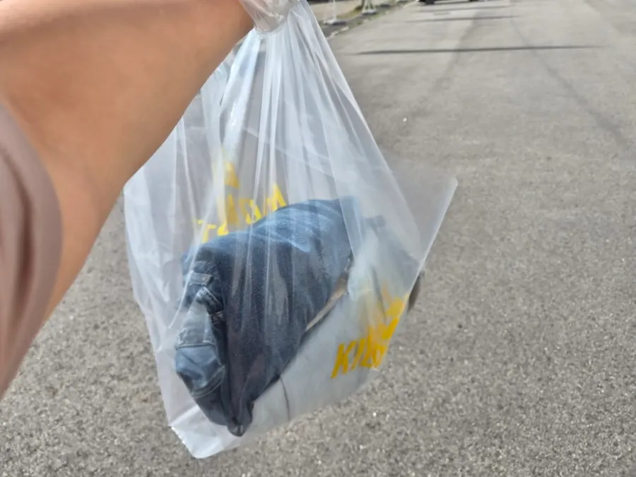 Selected jeans, shirt, and other secondhand items