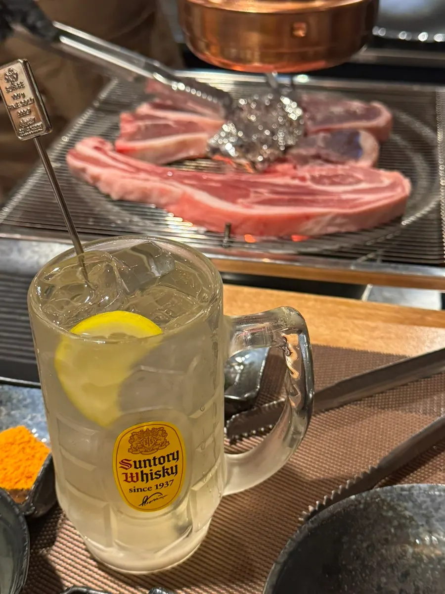 Jim Beam highball paired with the lamb