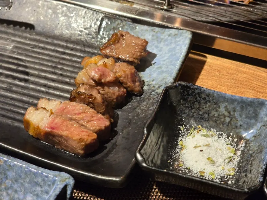Lamb ribs cut into bite-sized pieces on a plate
