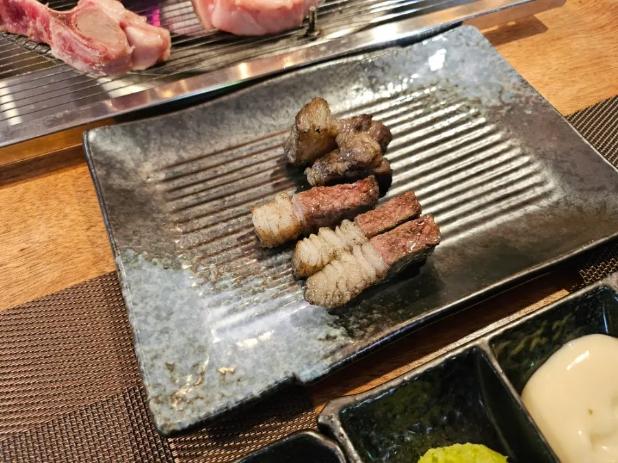Lamb cooking to a golden brown
