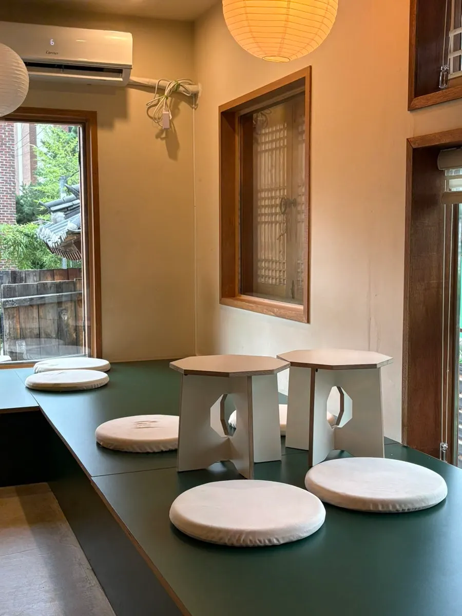 Hanok floor seating with cushions