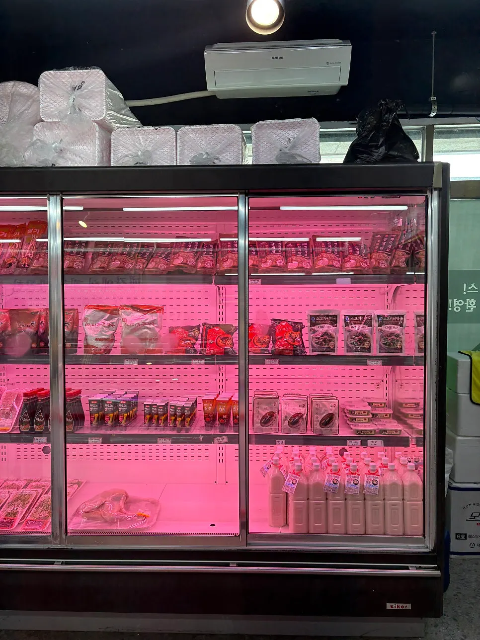 Stew meal kits and sauces displayed in the shop