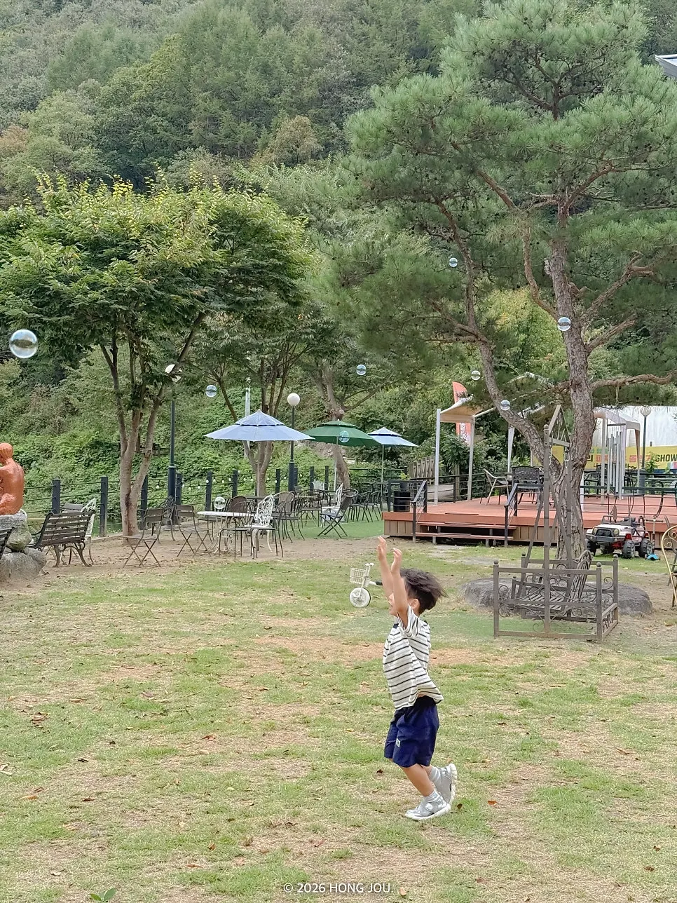 Outdoor garden at Dotorigol Yangpyeong Garden Cafe