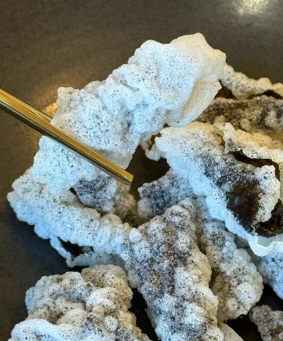 Close-up of the crispy gim-bugak plate