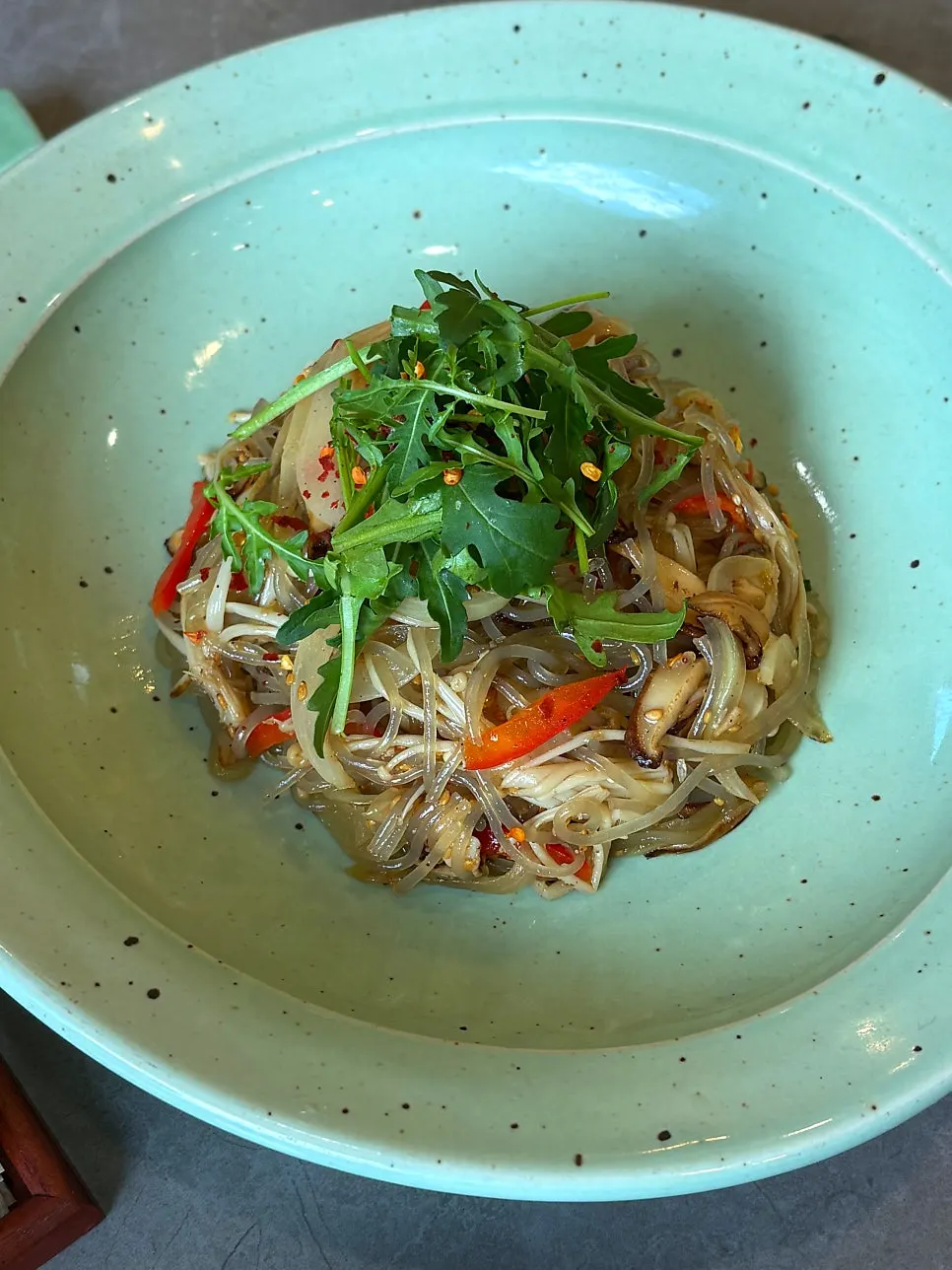A plate of Yangpyeong assorted mushroom japchae