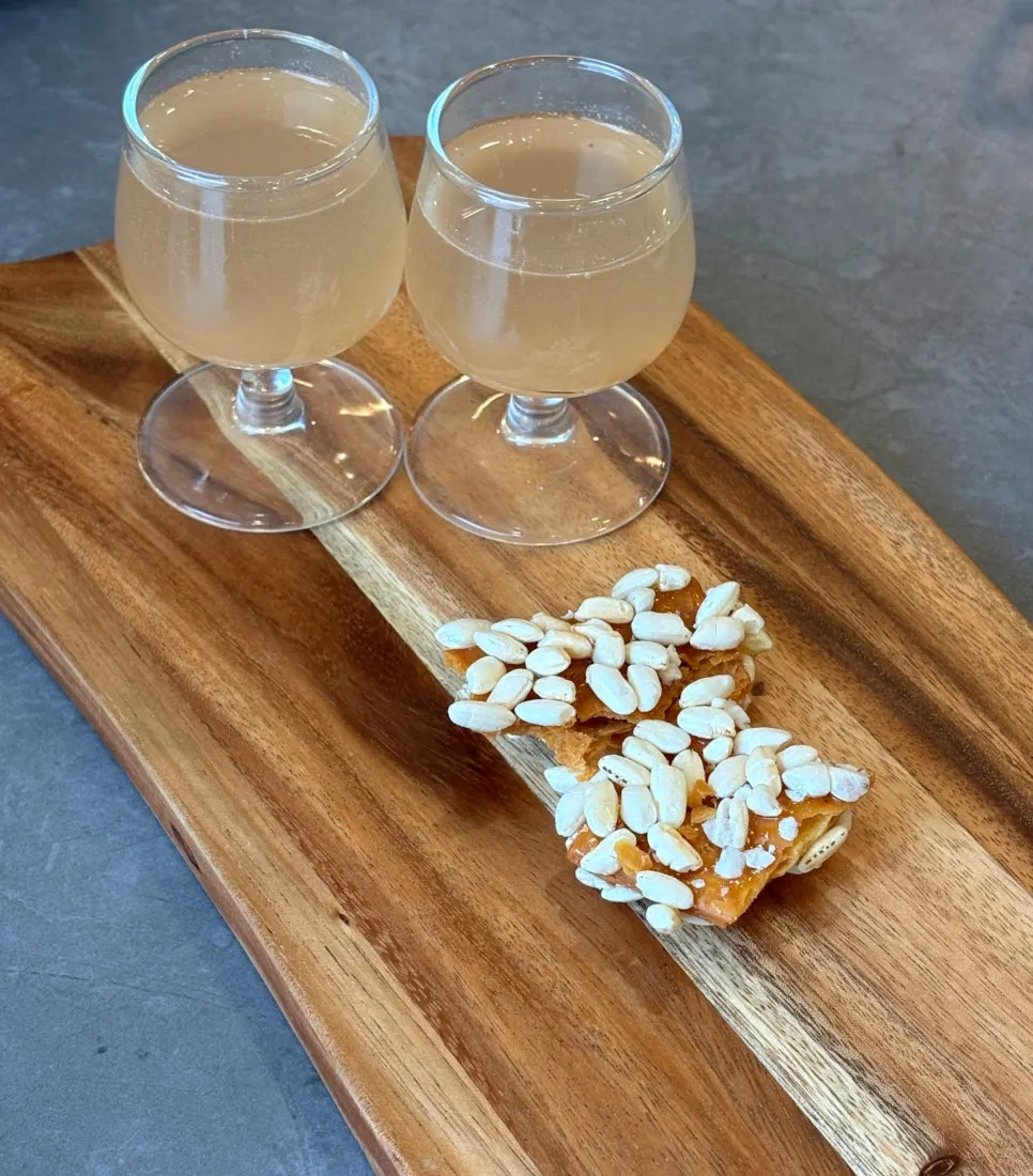 Handmade strawberry fermented vinegar and tangerine gwajeul dessert