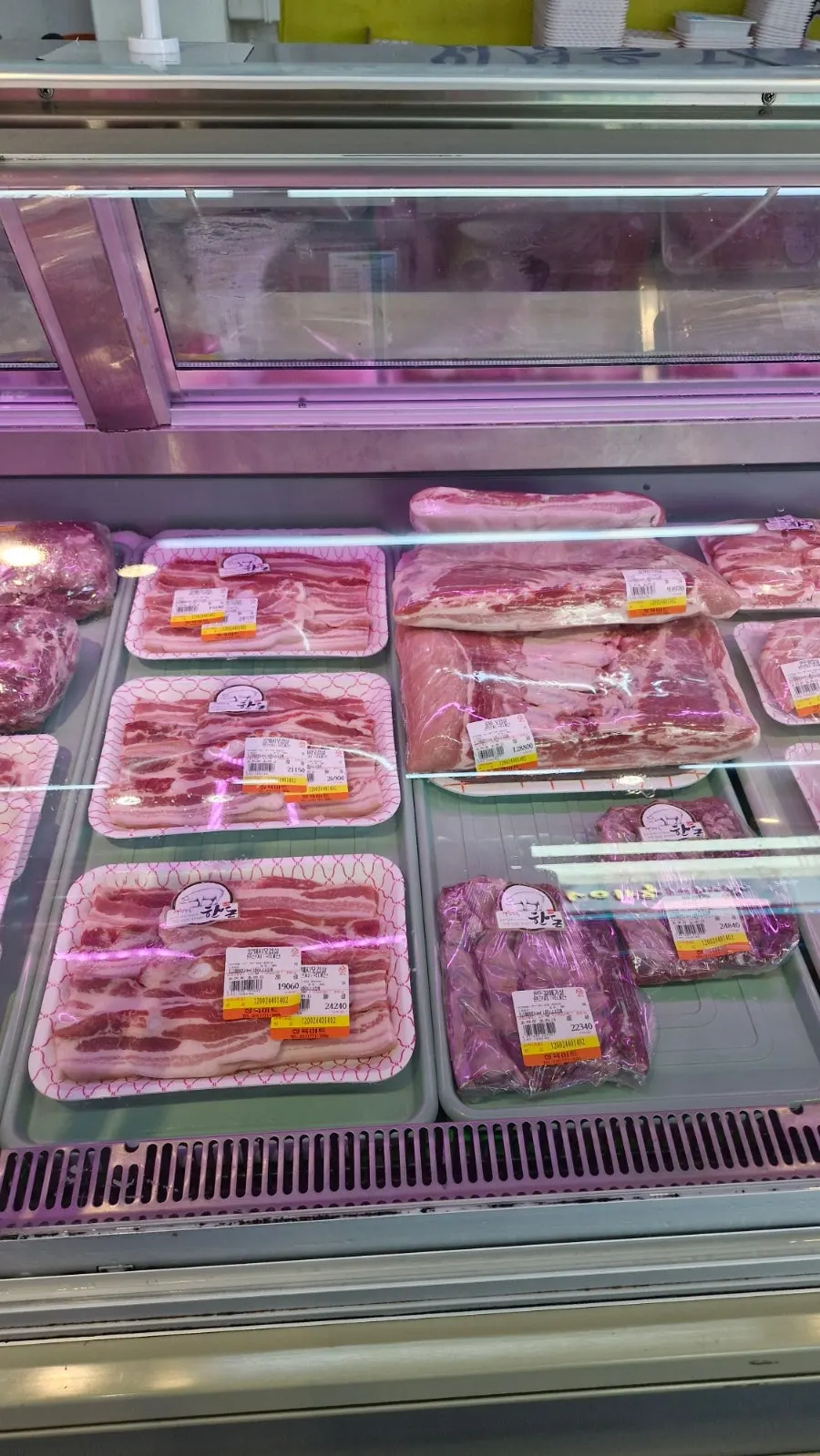 Meat counter with a variety of cuts on display