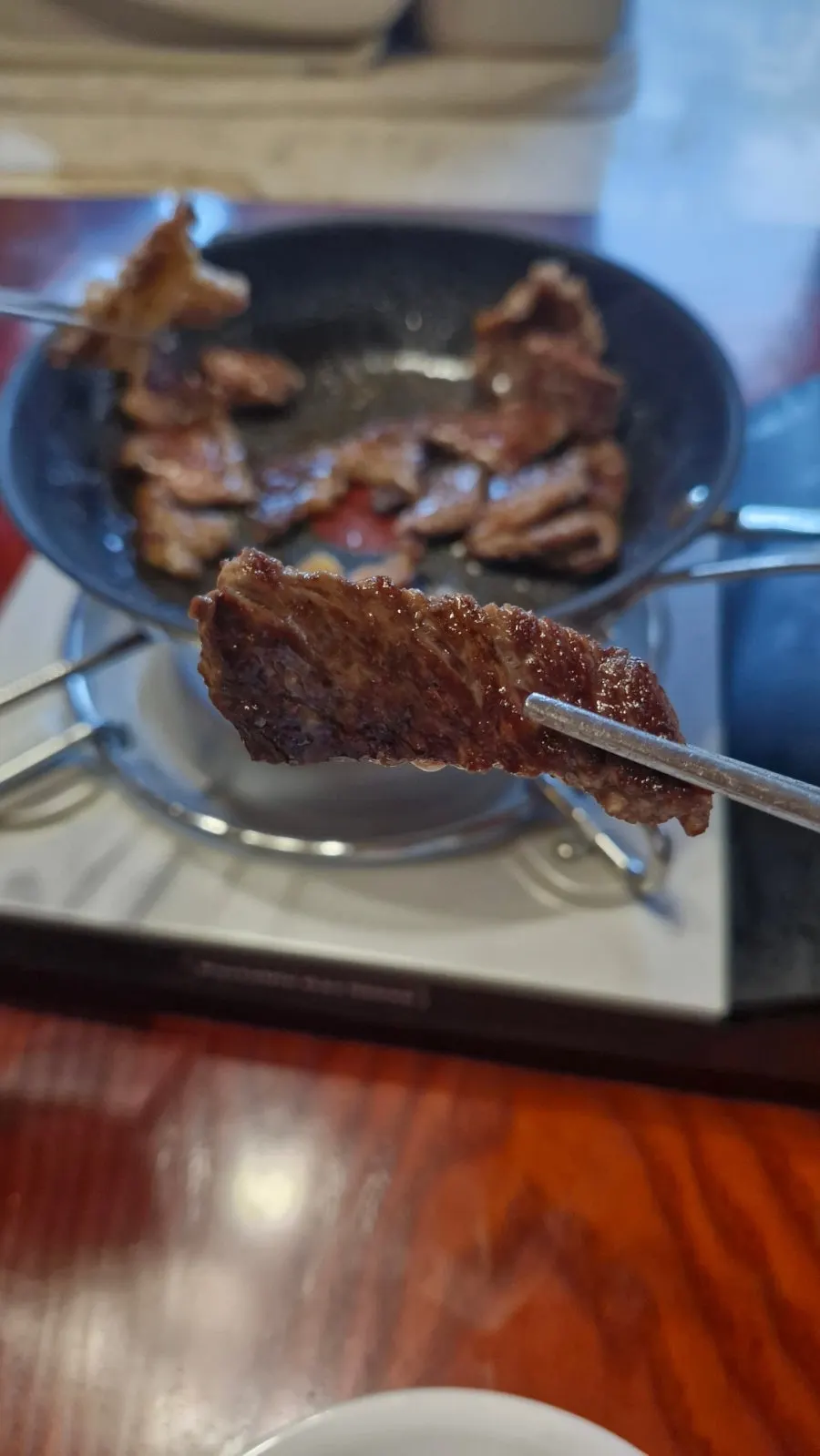 Nicely browned grilled hanwoo beef