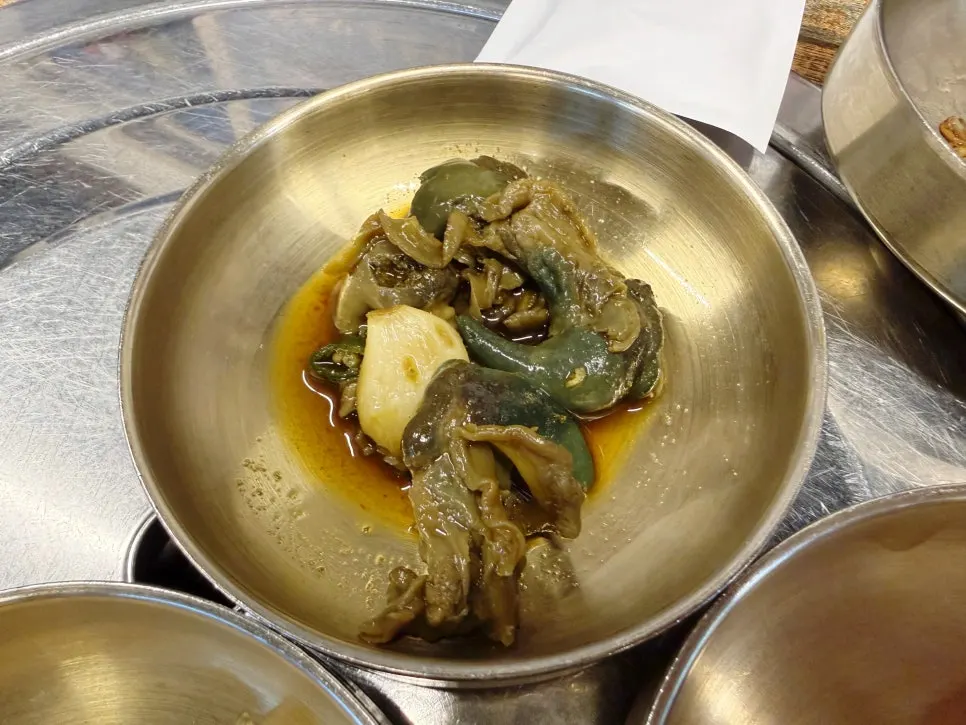 An abalone dish from the course
