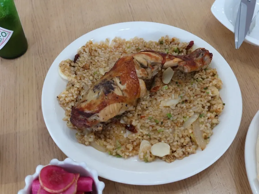 Kung Pao sauce and chicken pilaf