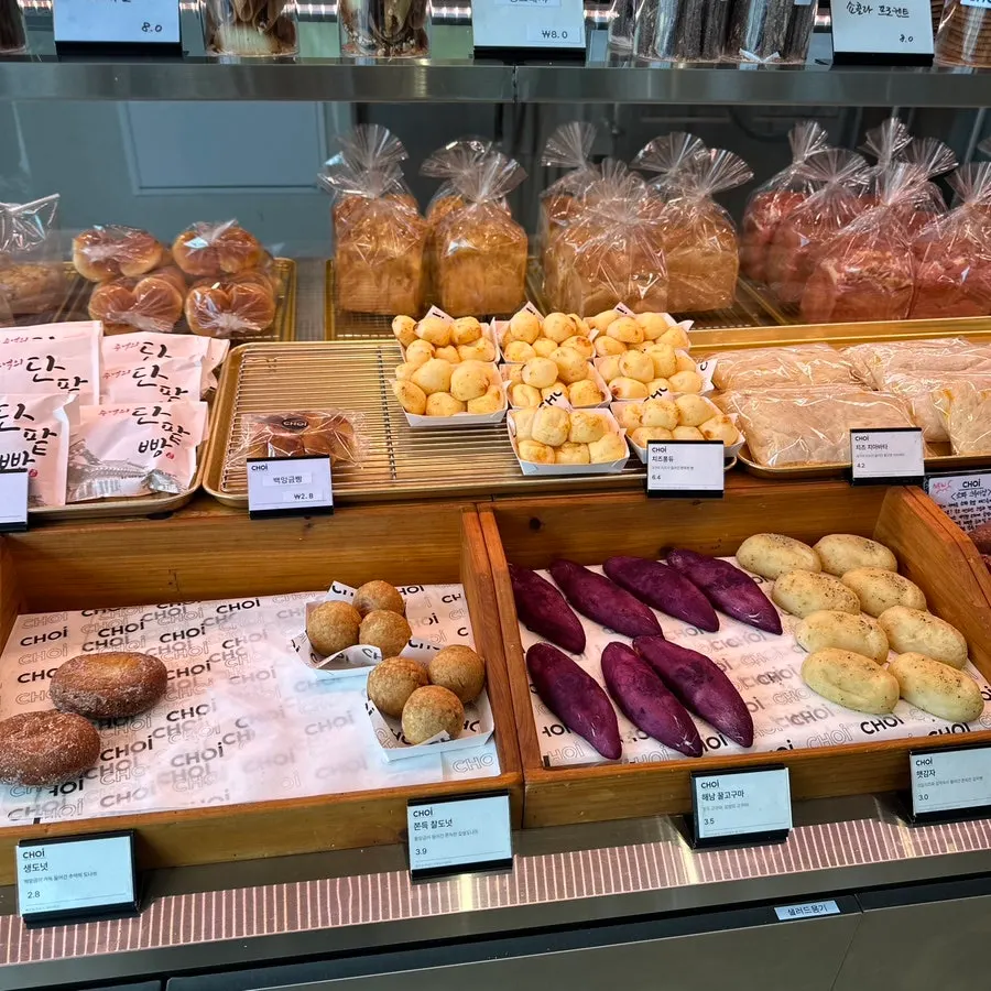 Bakery corner with mocha bread and chocolate baguette