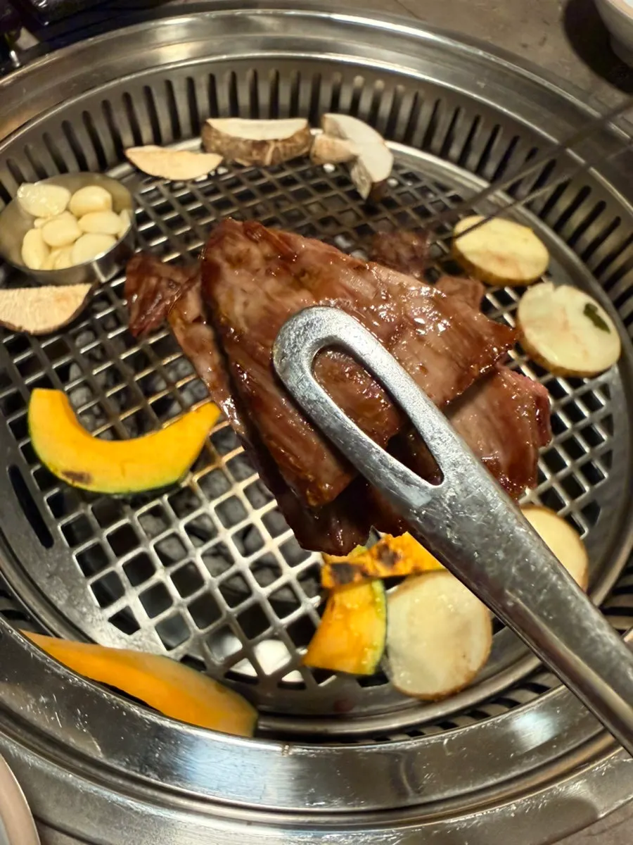 Close-up of juicy grilled Korean beef