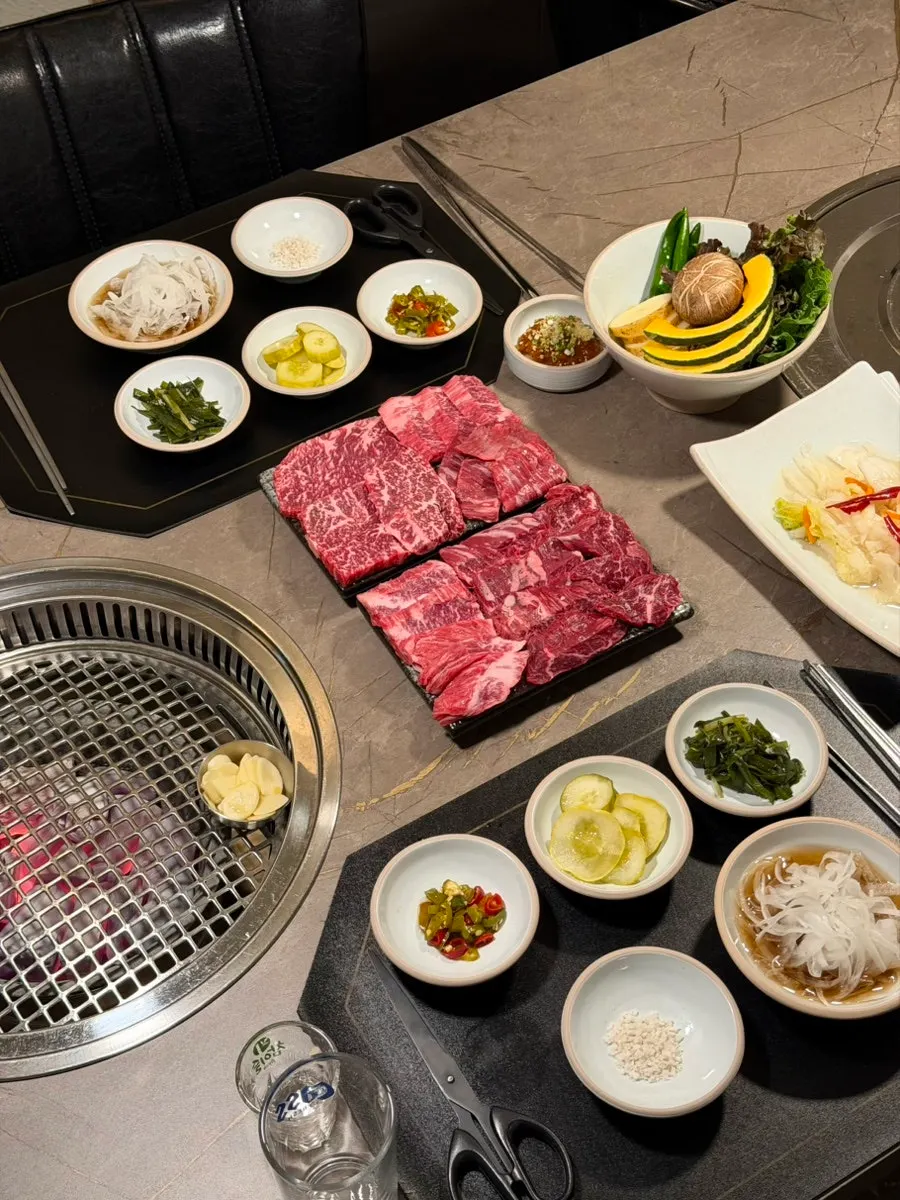 양산 담소 본점 한우 숯불구이 상차림
