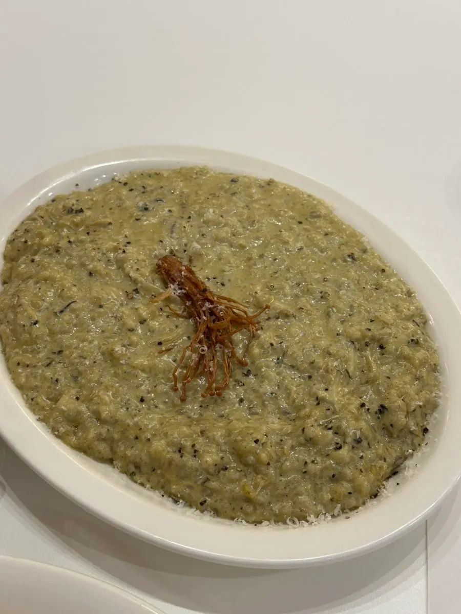 Thick and rich abalone cream risotto