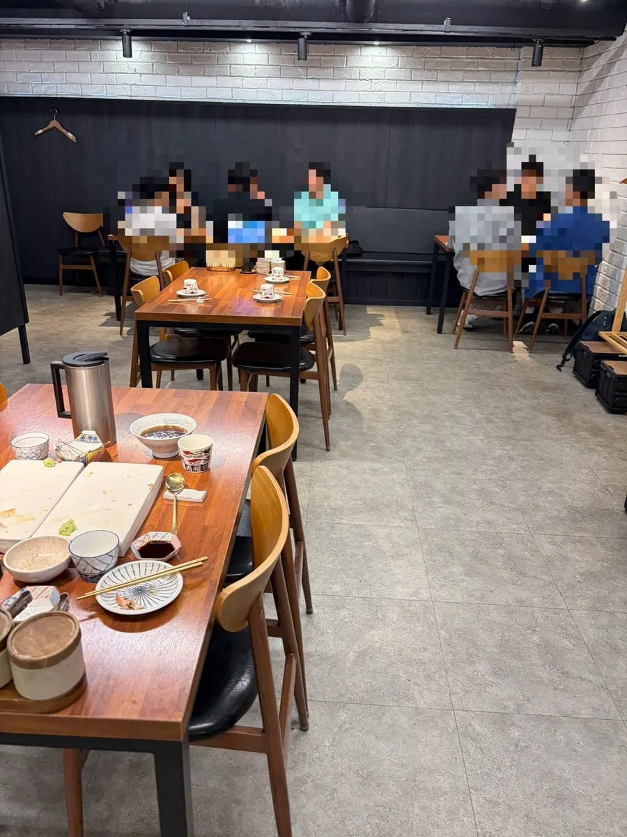 Reserved booth seating with partitions at Shirokuma
