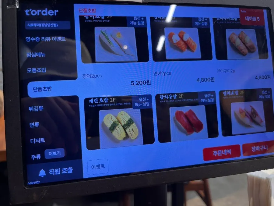 Shirokuma's side menu listing