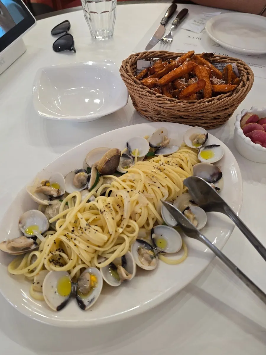 Close-up of pasta at Bueokgan Restaurant