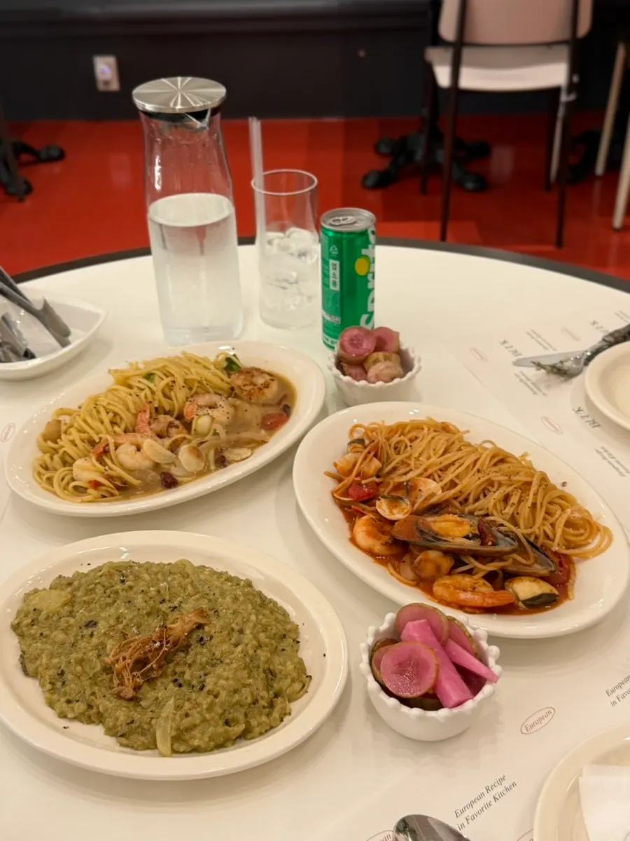 Pasta and risotto on the table
