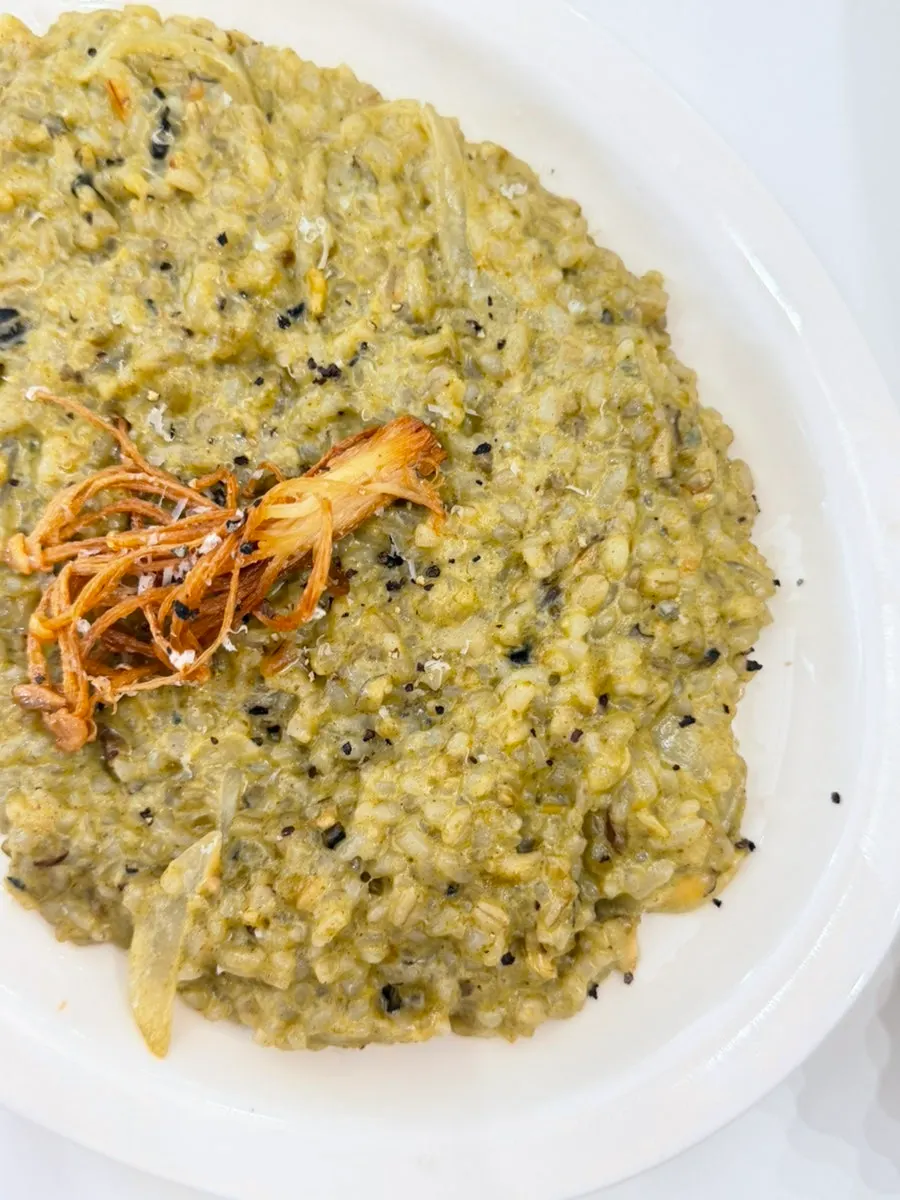 A plate of abalone cream risotto