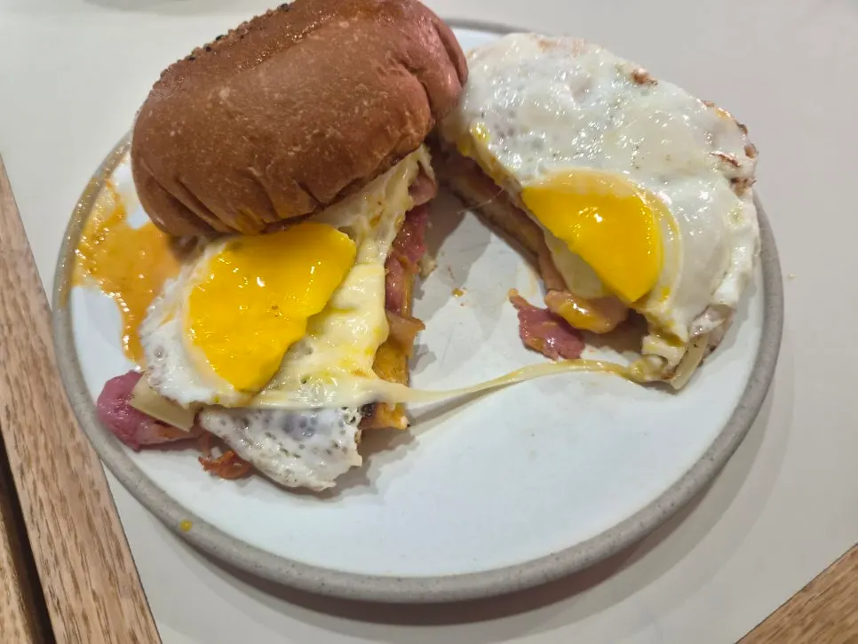 Bacon egg roll easy to eat by hand