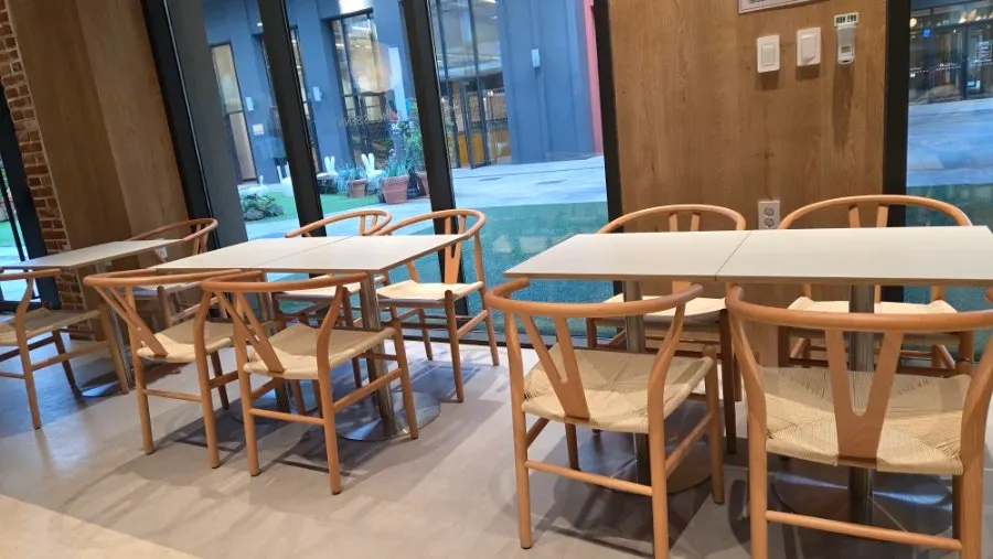 Outdoor tables and surrounding space