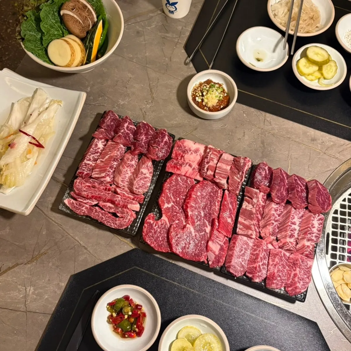 Assorted Korean beef for charcoal grilling