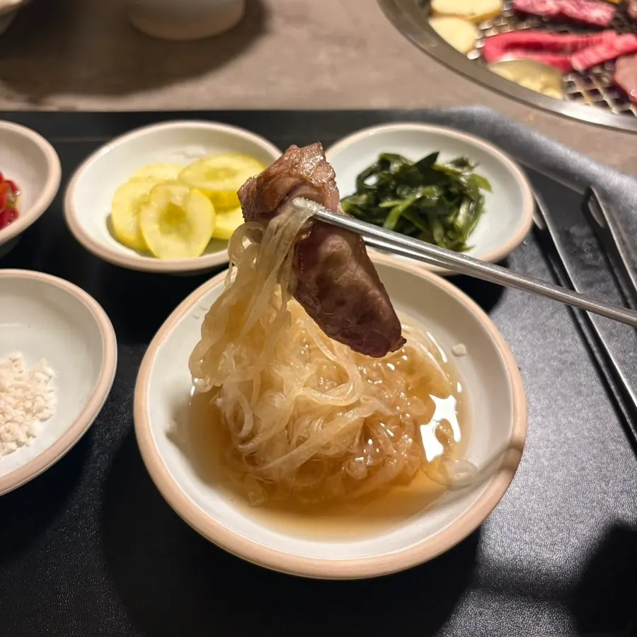 Korean beef grilled over charcoal