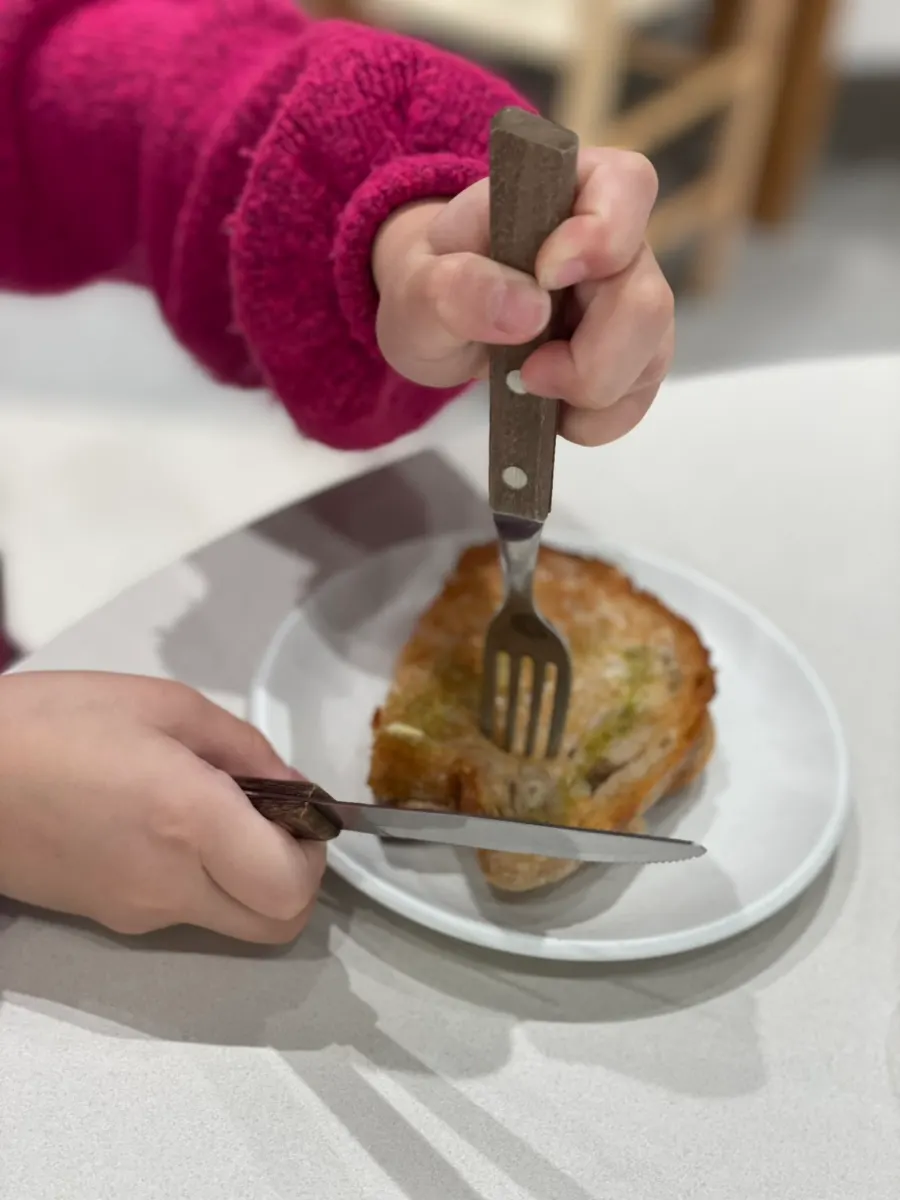 Crisply toasted ham and cheese toast