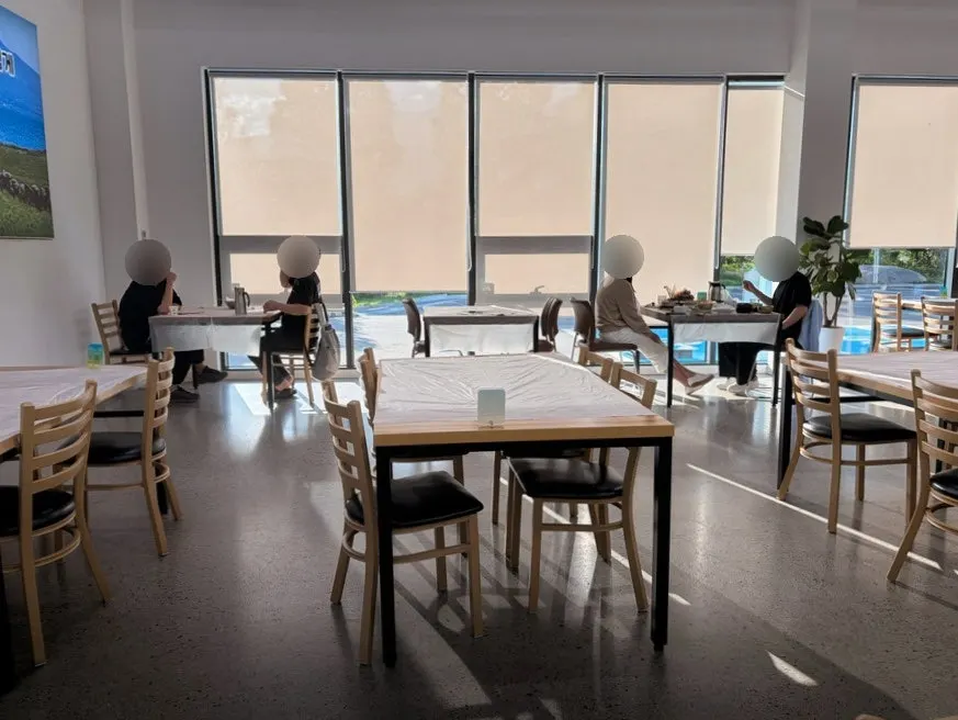 Interior view with large windows
